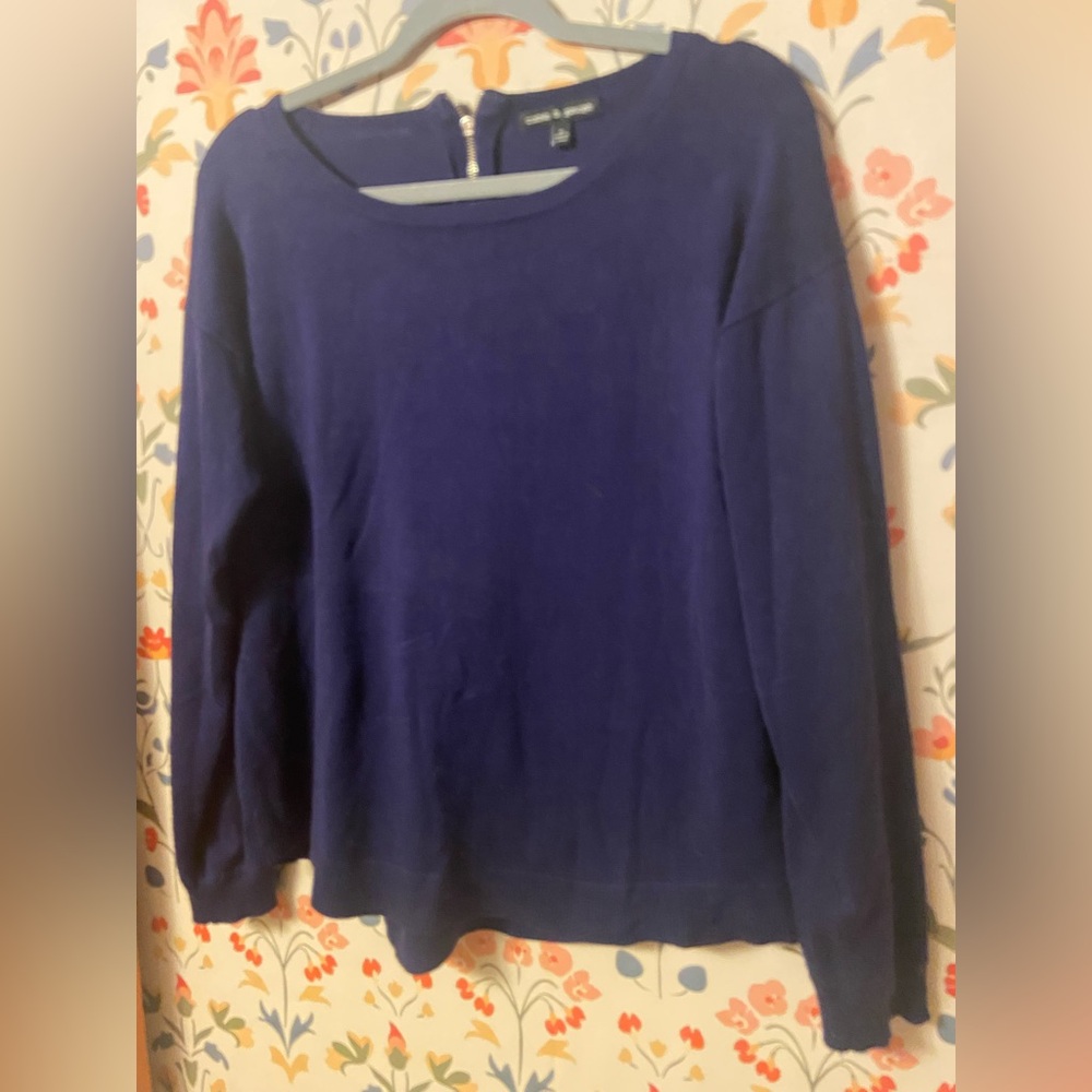 Cable & Gauge Deep Blue Knit Top